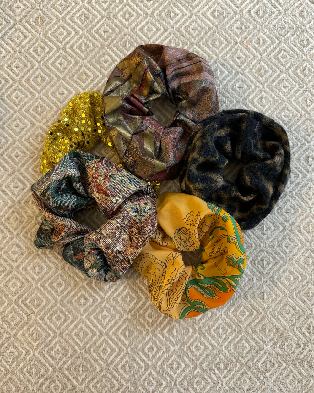 Upcycled Scrunchies Patterned  