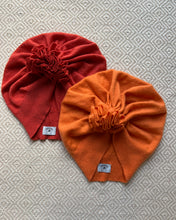 Load image into Gallery viewer, Upcycled turbans orange terracotta 
